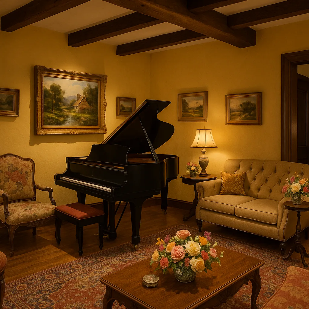 Cozy Living Room with Yellow Walls