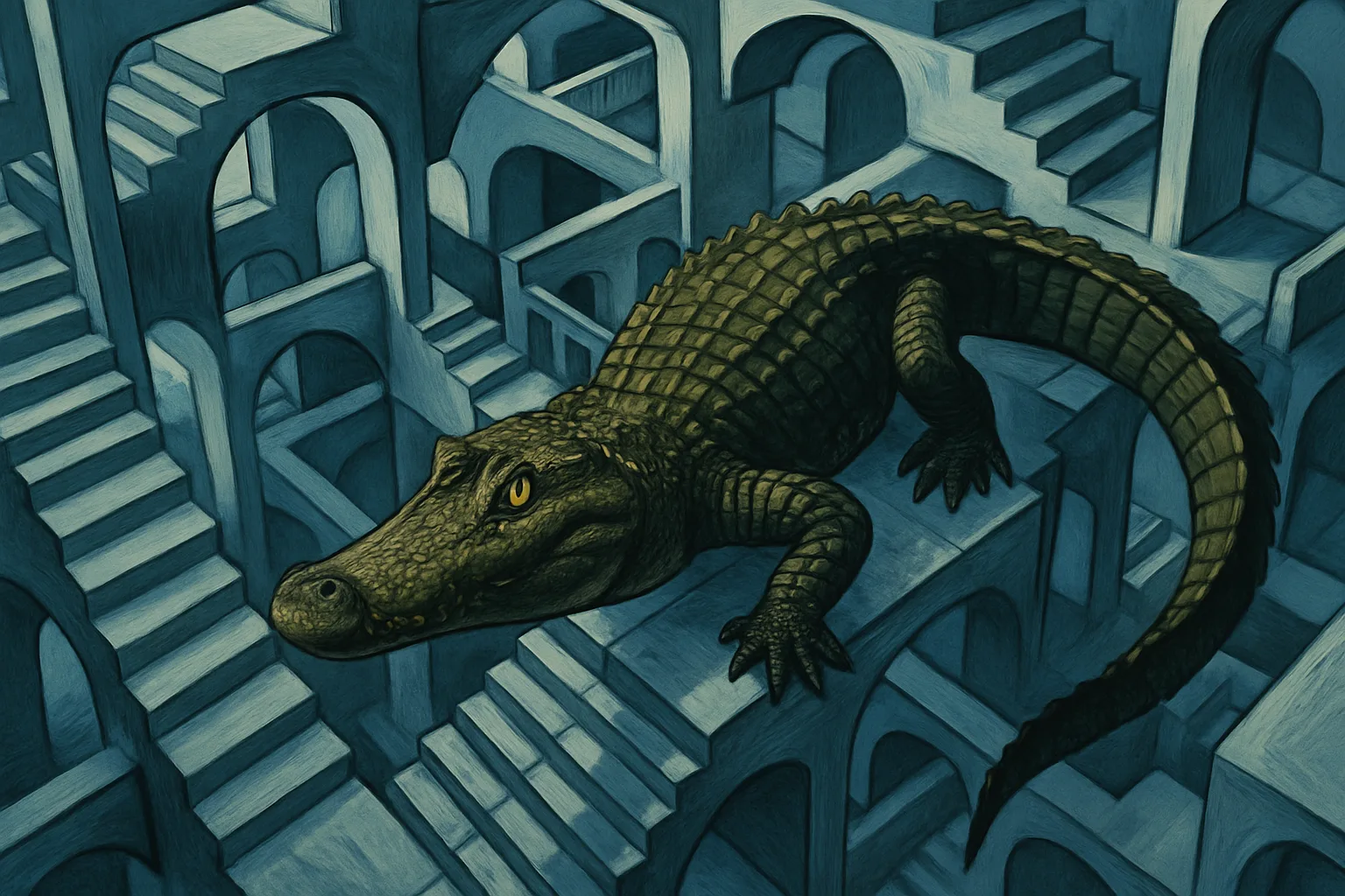 Single Dark Olive Green American Alligator—its Hide Heavily