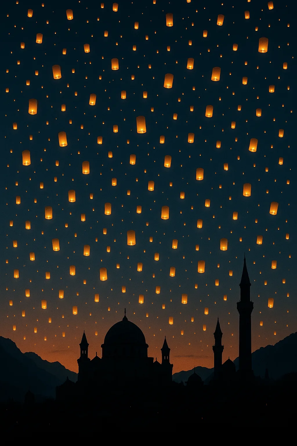 Thousands of Tiny Paper Lanterns Drift Upwards
