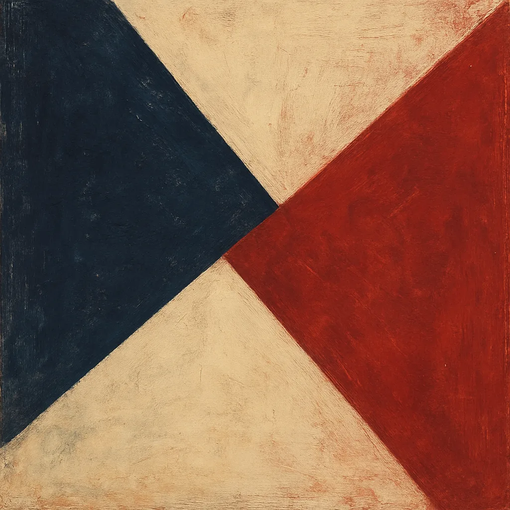 Abstract Artwork Showcasing Three Triangles That Overlap