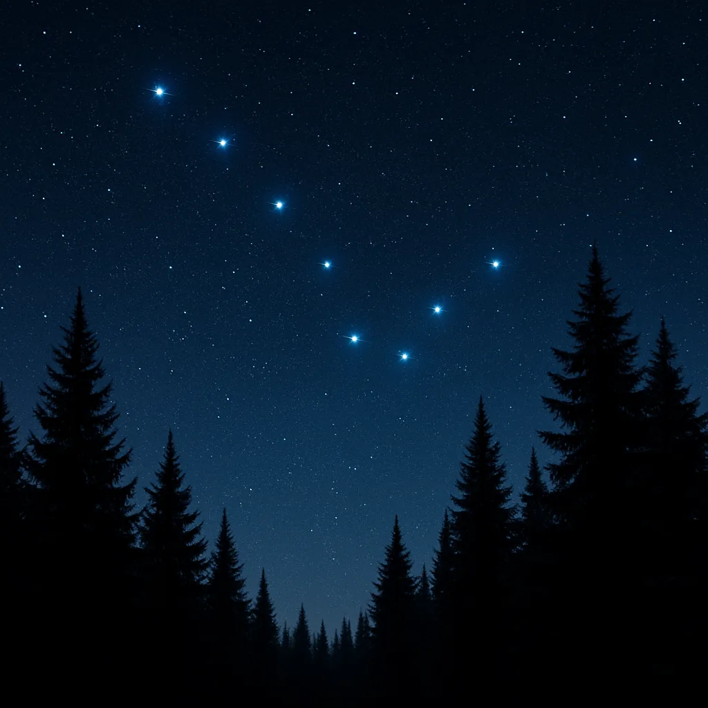 Tranquil Expanse of the Night Sky Displays the Big Dipper
