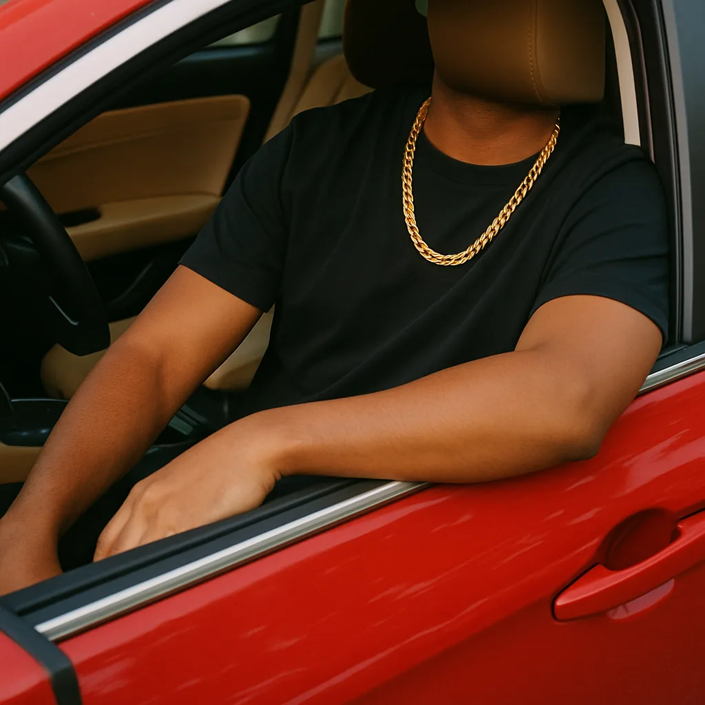 Person Wearing a Gold Chain