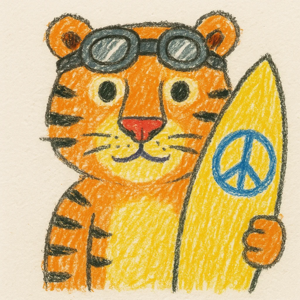 Crayon-style Drawing of a Tiger
