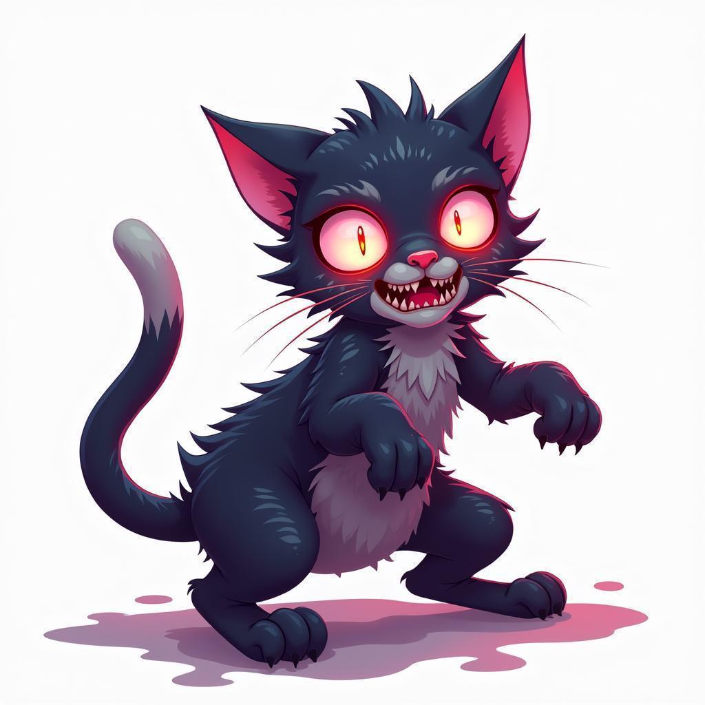 Zombie Cat With Glowing Eyes Anime Visual