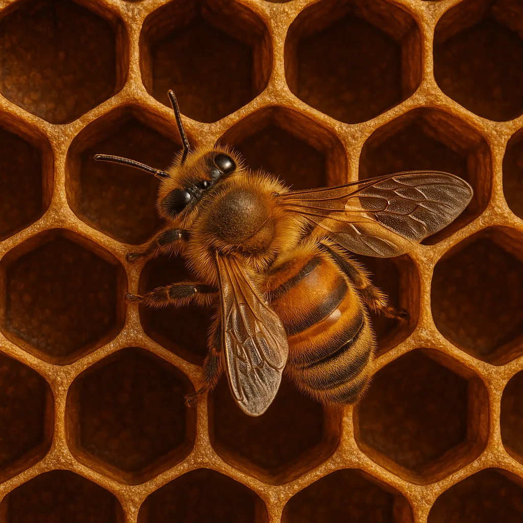 Detailed Beehive Emphasizing the Complex Geometry of its Honeycomb Structures