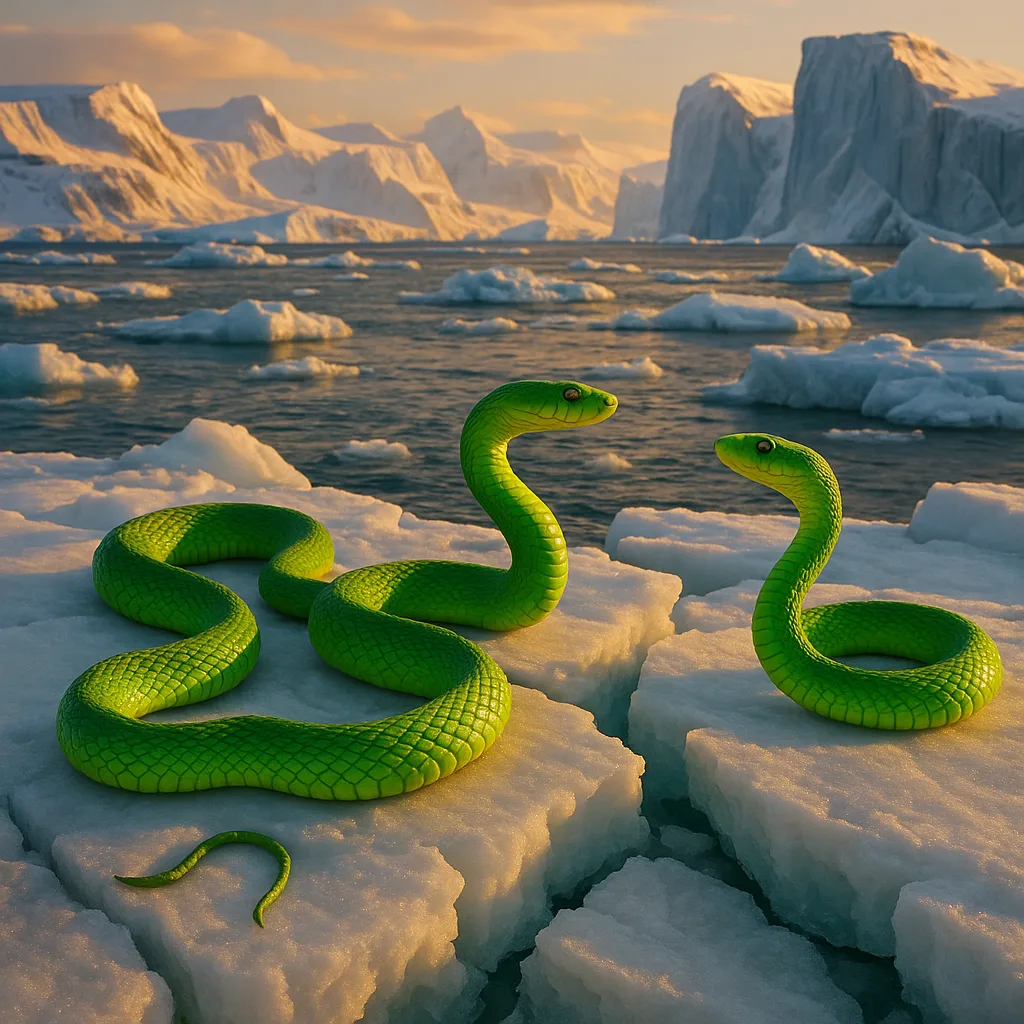 Three Distinct Green Snakes