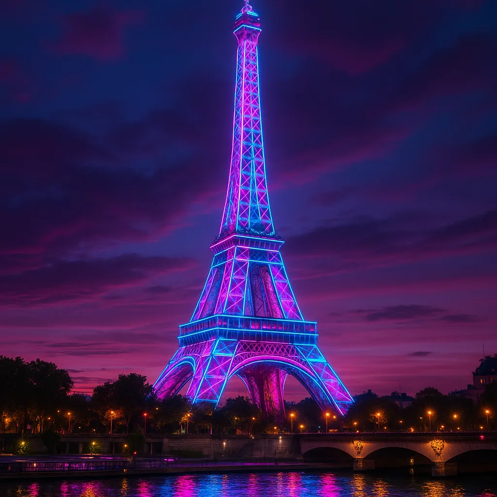 Eiffel Tower Glows with Illumination