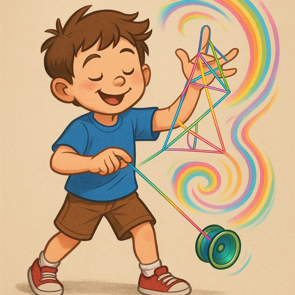 Young Child Expertly Manipulates a Yo-yo