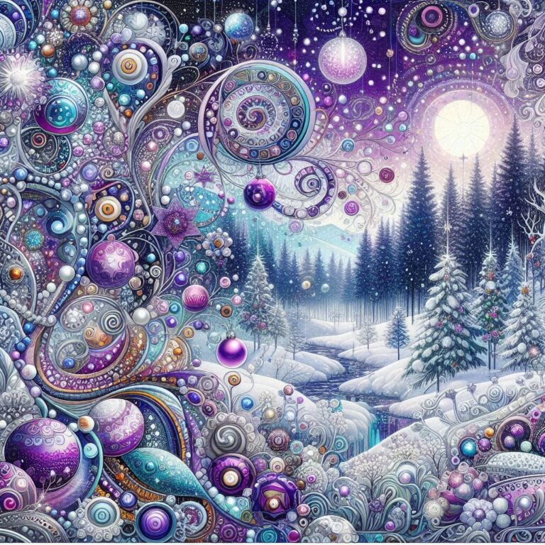 Klimt-Inspired Whimsical Winter Wonderland