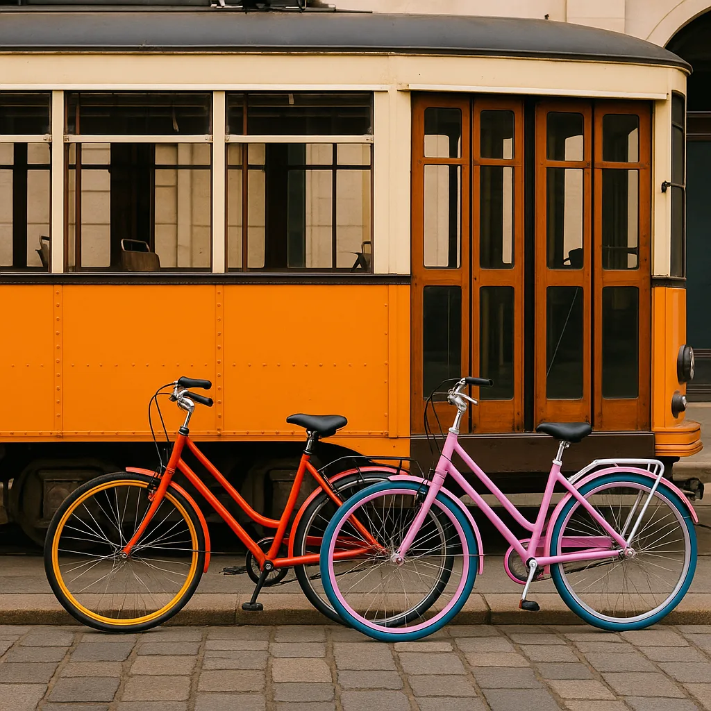Two Colorful Bicycles
