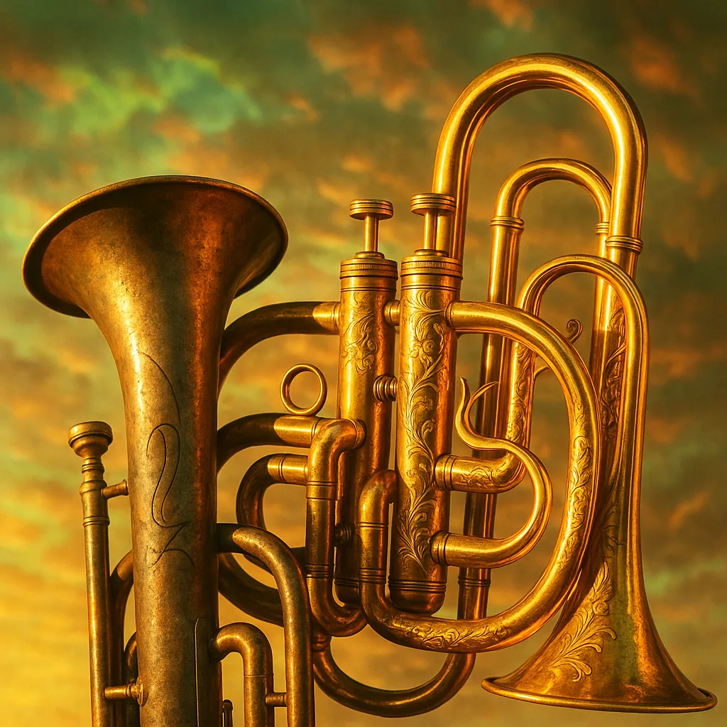 Two Cornets Create Depth Through Overlapping Forms