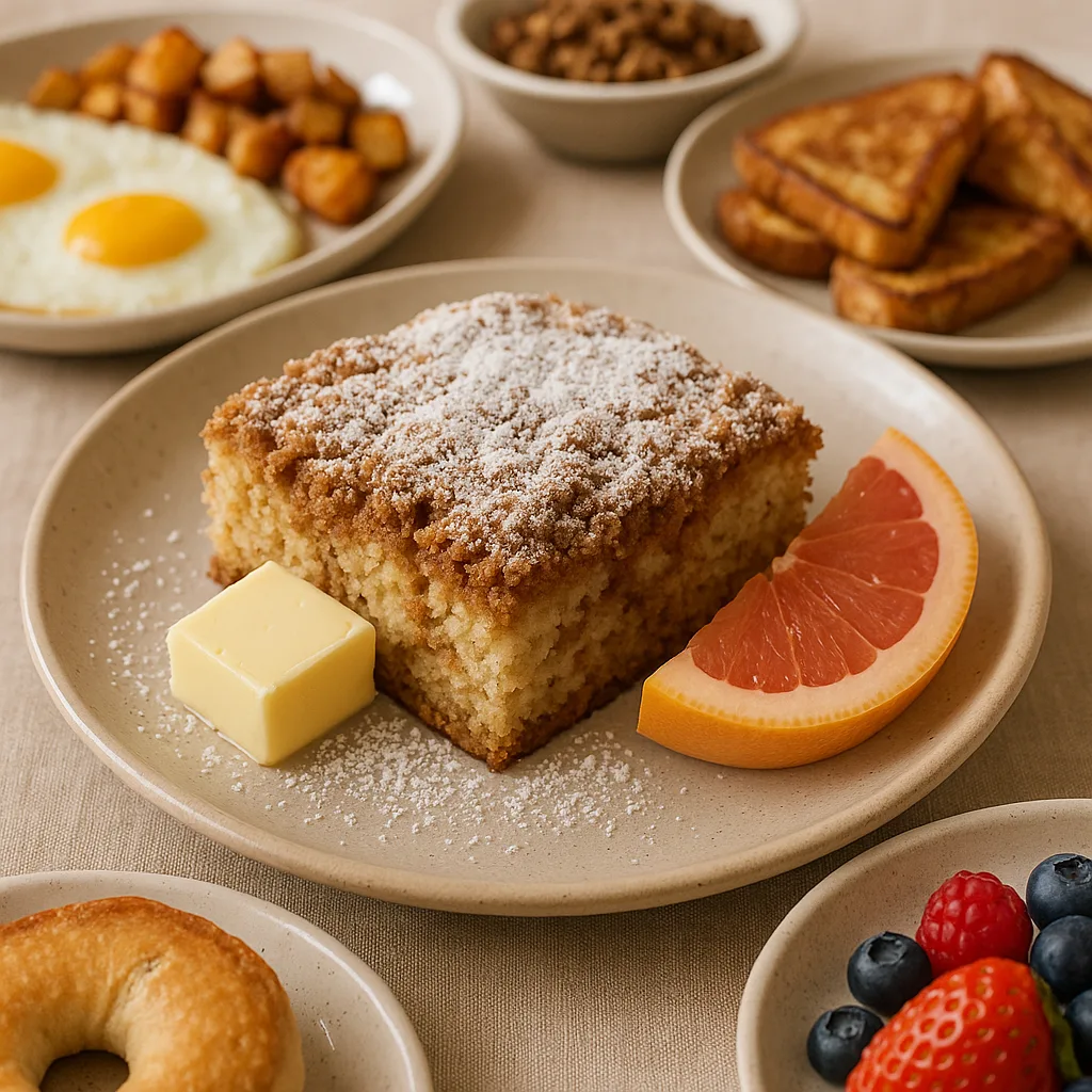 Table Set with Assorted Breakfast Items Features a Plate