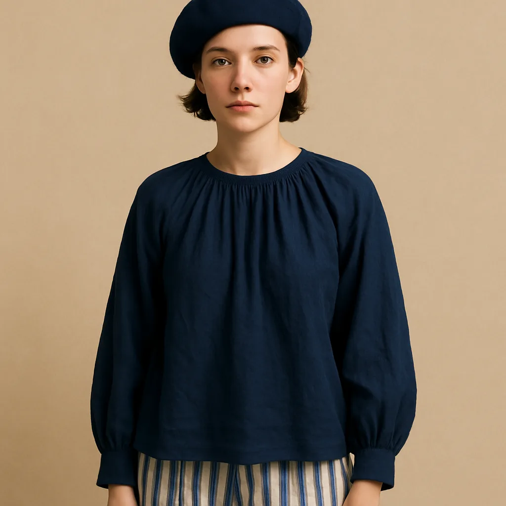 Person Wearing a Navy Blue Beret