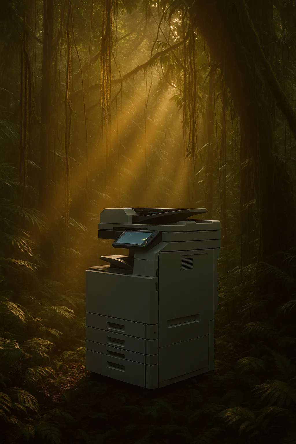 Single Photocopier—identifiable by its Light Grey Body