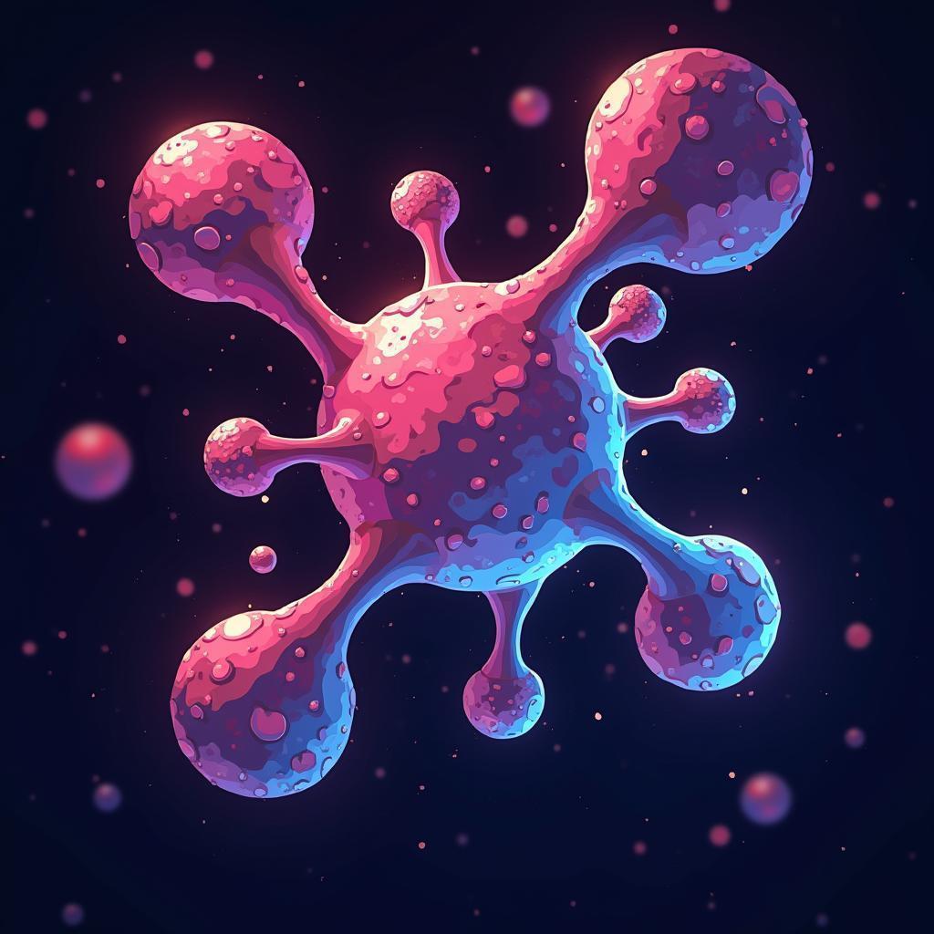 Glowing Cel Shaded Anime Molecule Design
