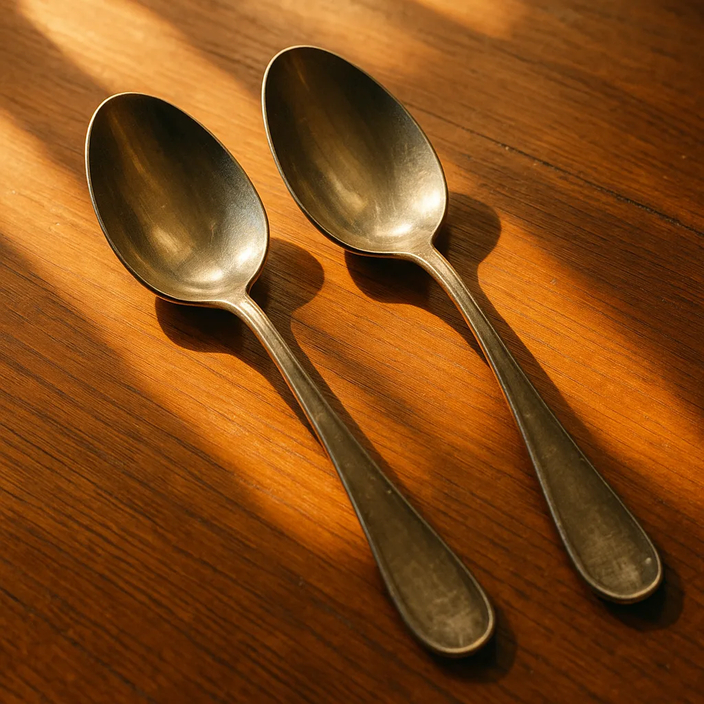 Depict a Compelling Image of Two Spoons
