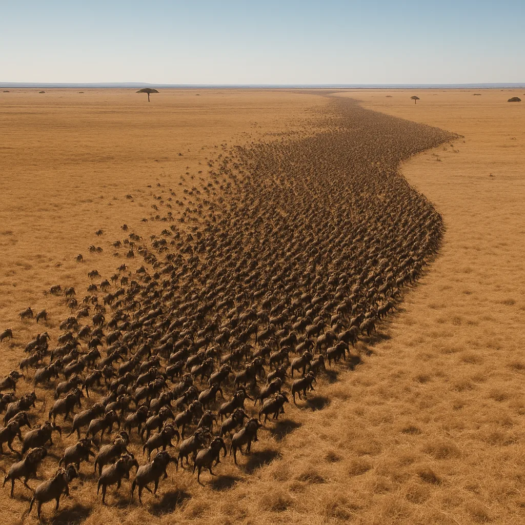 Massive Herd of Wildebeest