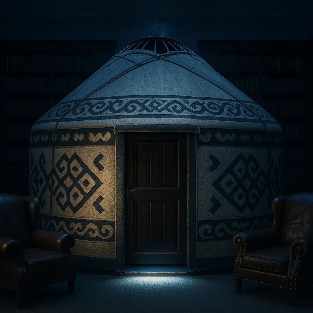 Single Yurt—adorned with Traditional Geometric Patterns on its Heavy Wool