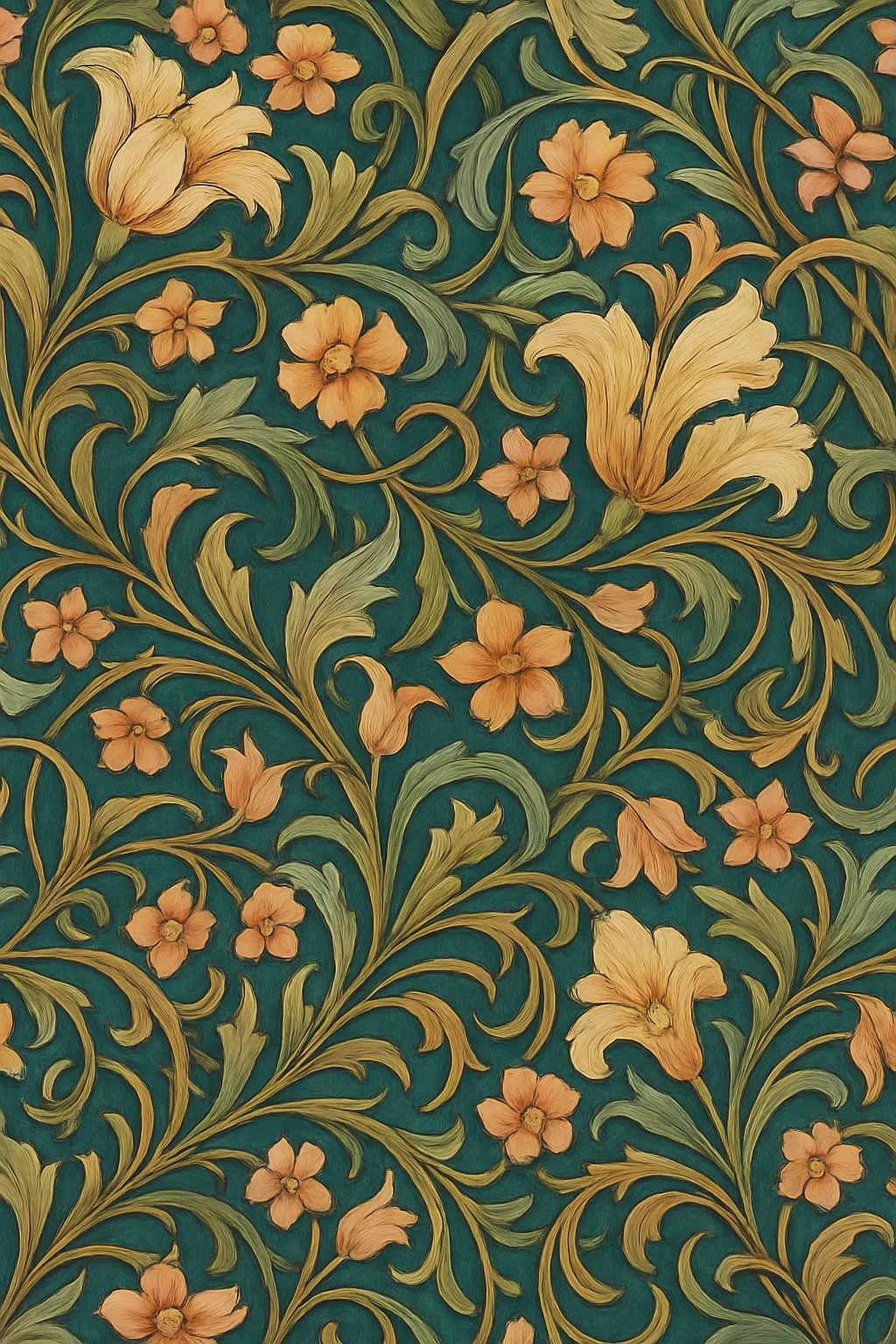 Elaborate and Complex Repeating Textile Design Influenced by the Lush