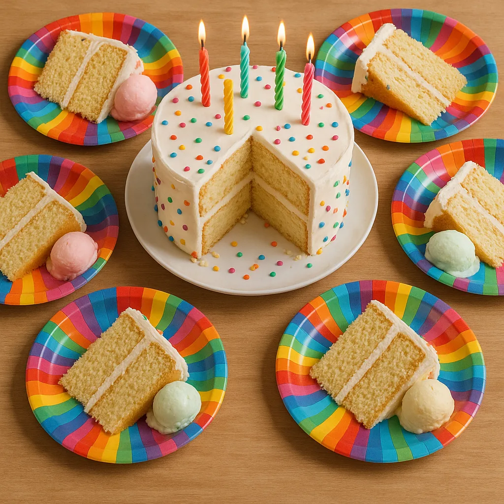Table Set with a Cake
