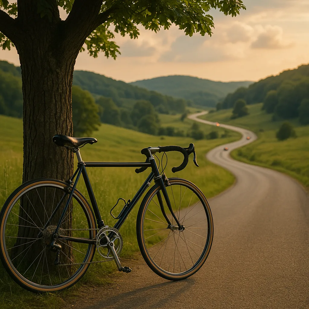 Finely Crafted Bicycle Leans Against a Tree