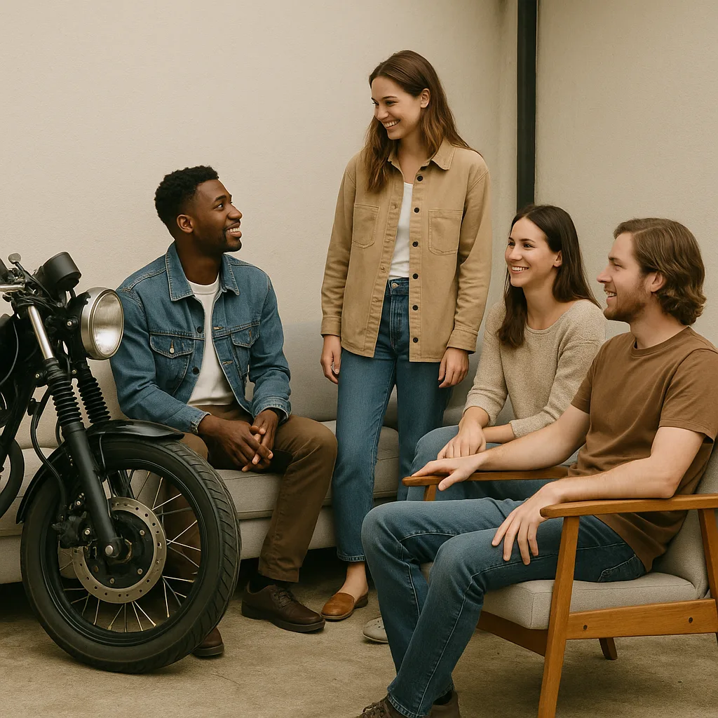 Setting Where Individuals Are Engaging near a Couch