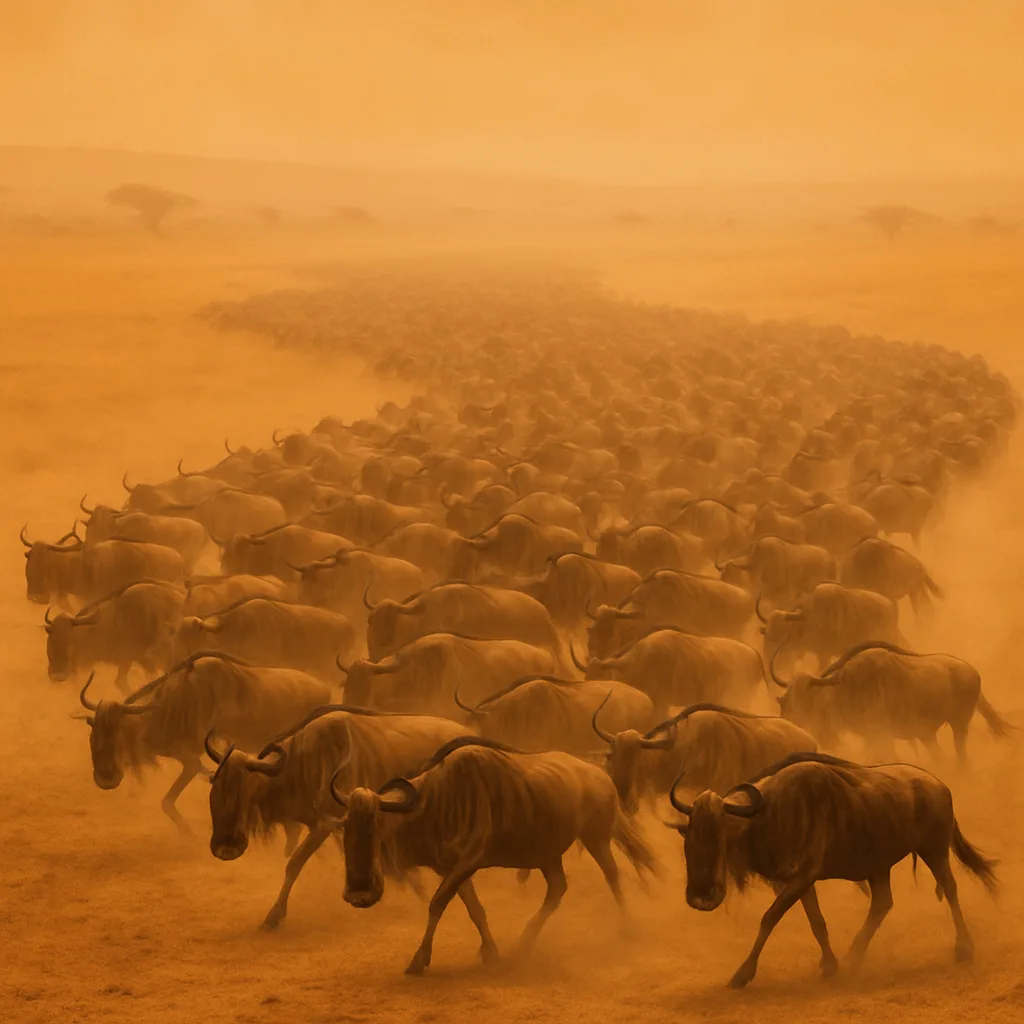 Vast Herd of Wildebeest