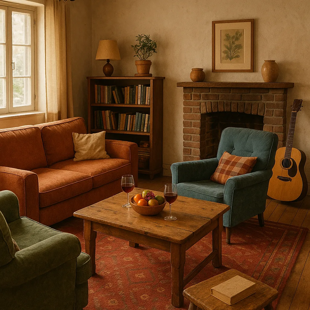Cozy Living Room with Mismatched Furniture