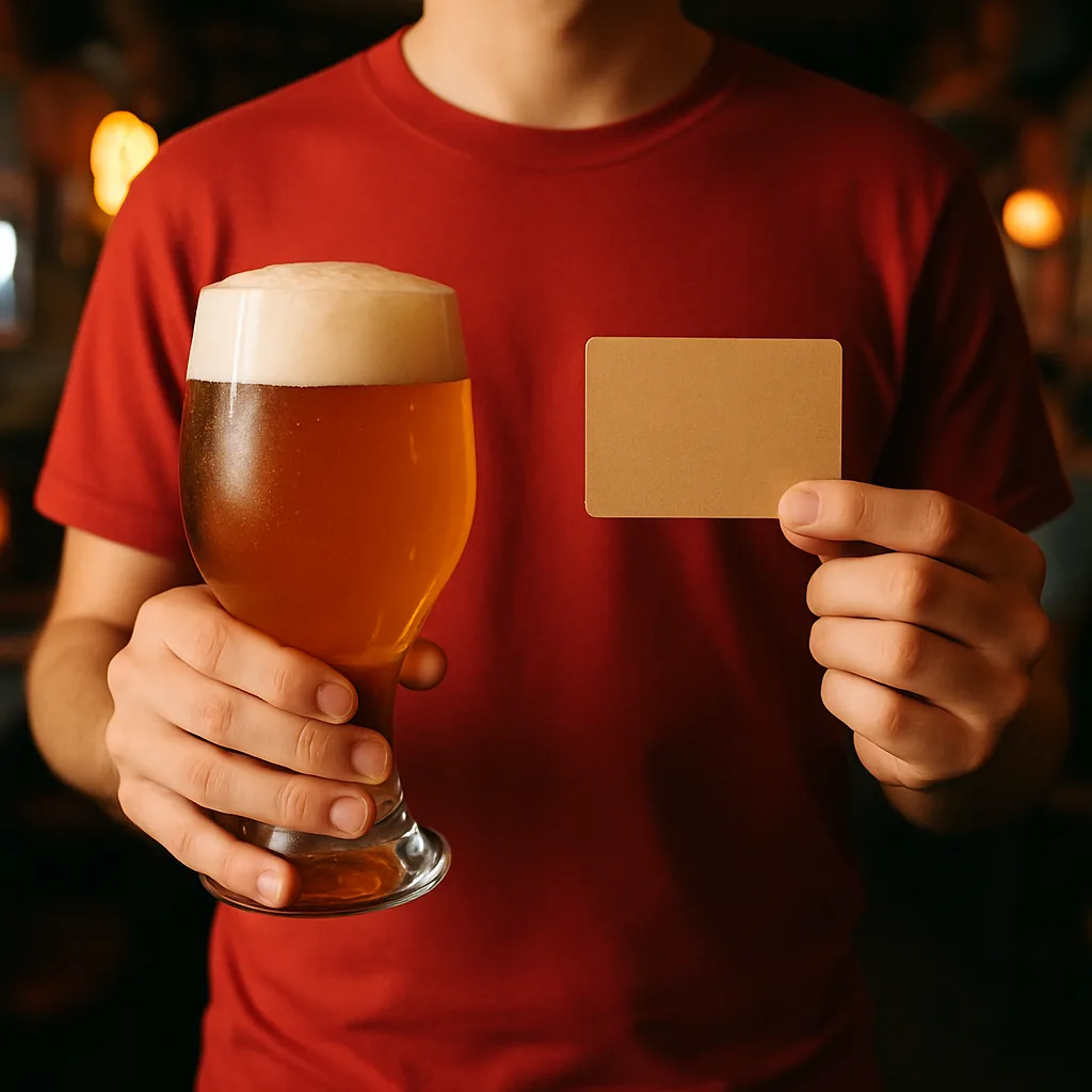 Person Wearing a Red Shirt Holds Two Objects