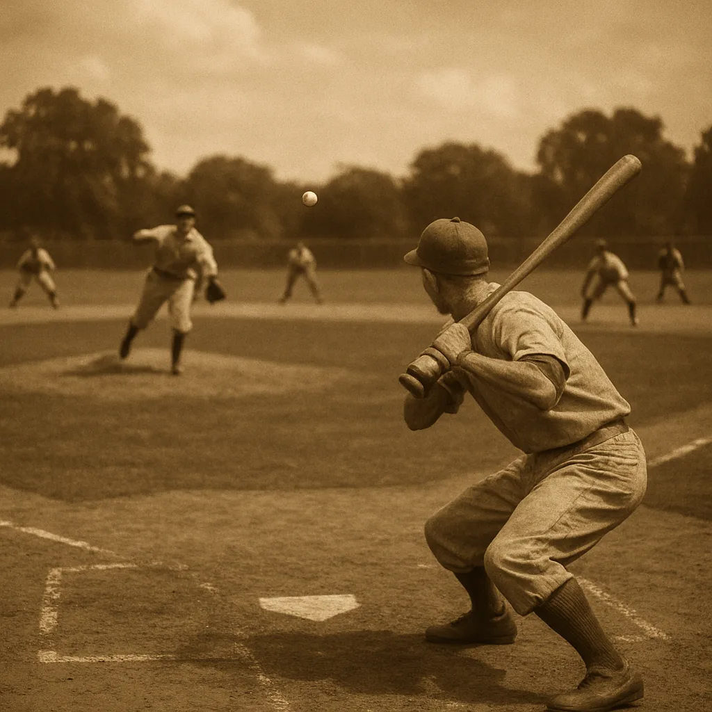 Sepia-toned Image Captures a Charged Moment in a Baseball Game