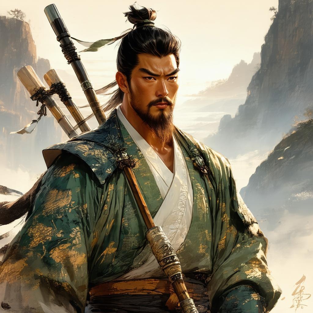 Gruff Korean Ranger With an Ornate Spear