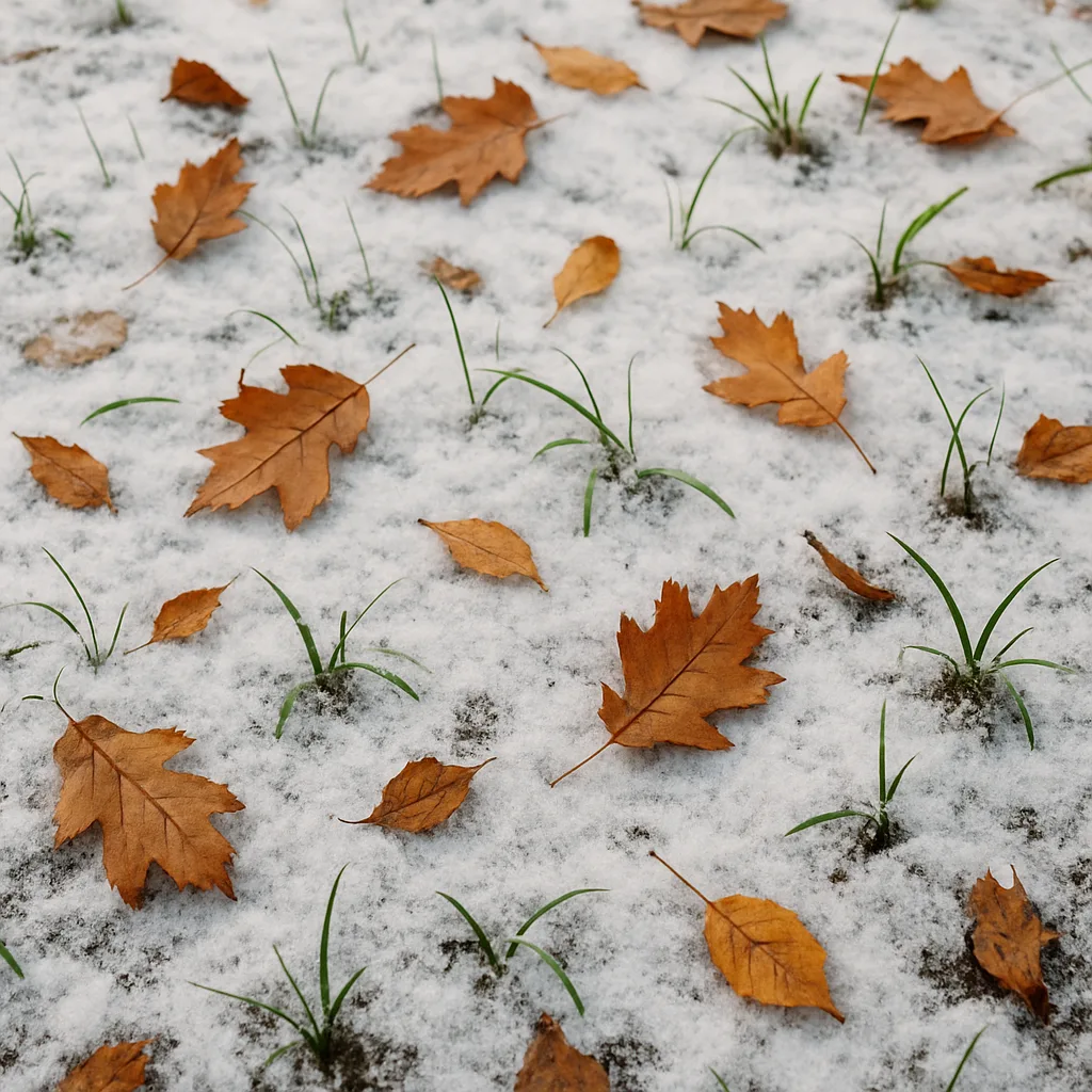 Thin Layer of Snow Covers the Ground