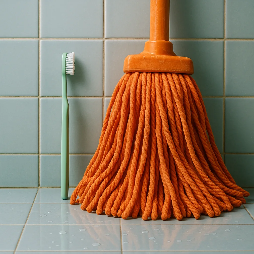 Mint Green Toothbrush Stands Vertically Next