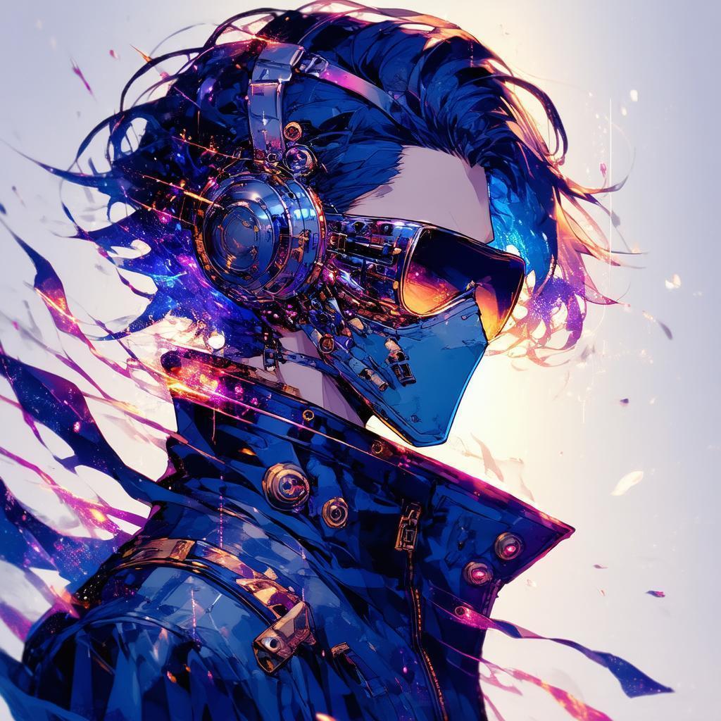 Masked Manga Figure With Crackling Energy