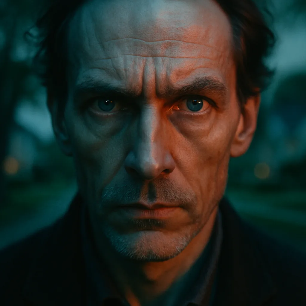 Male Literature and Philosophy Author-poet-thinker's Piercing Steel Grey Eyes