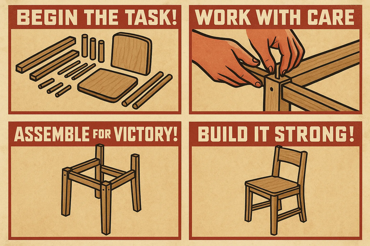 Step-by-step Procedure of Constructing a Simple Wooden Chair