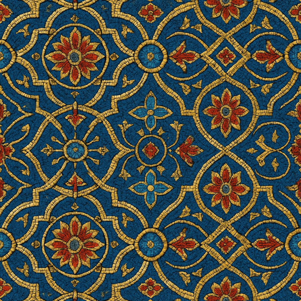 Detailed Mosaic-style Design Incorporating Interwoven Geometric
