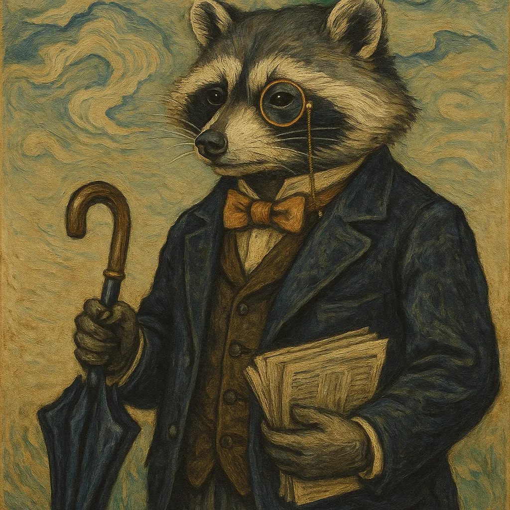 Impeccably Dressed Raccoon Wearing a Refined Suit
