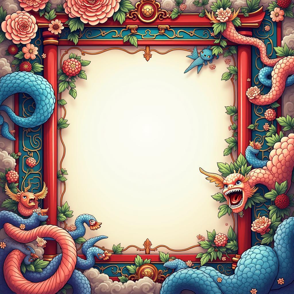 Vibrant Anime Book Cover With Ornate Frame