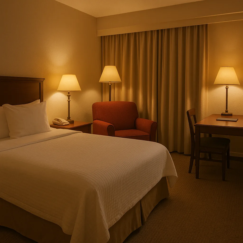 Cozy Hotel Room with a Neatly Made