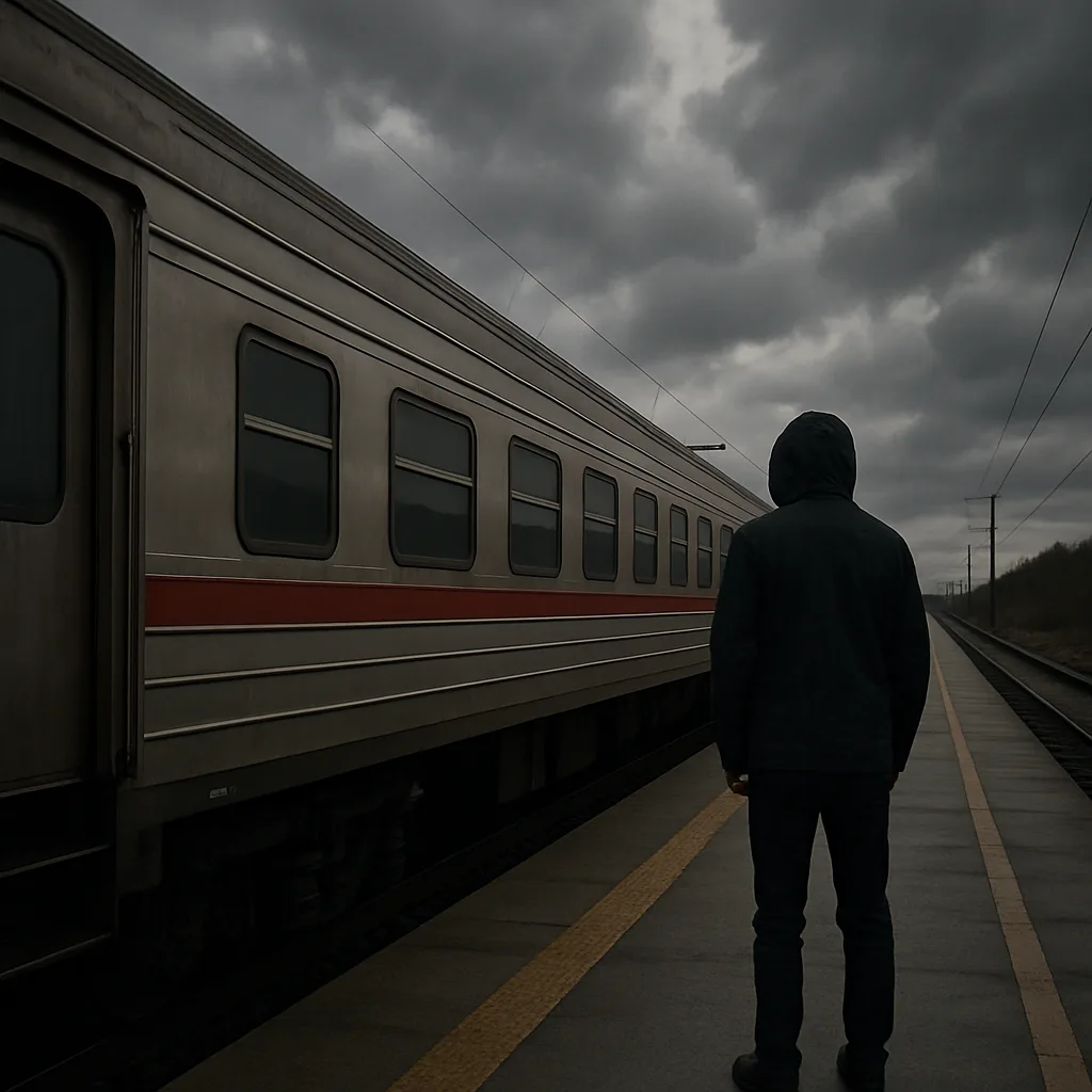 Person Is Positioned on a Train Station Platform Next