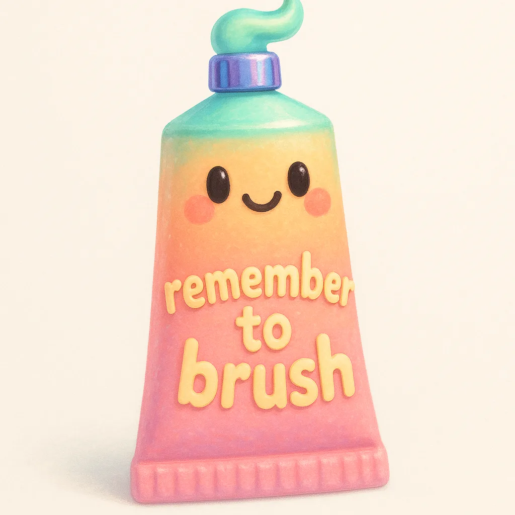 Digitally Designed Image Featuring a Whimsical Toothpaste Tube Character