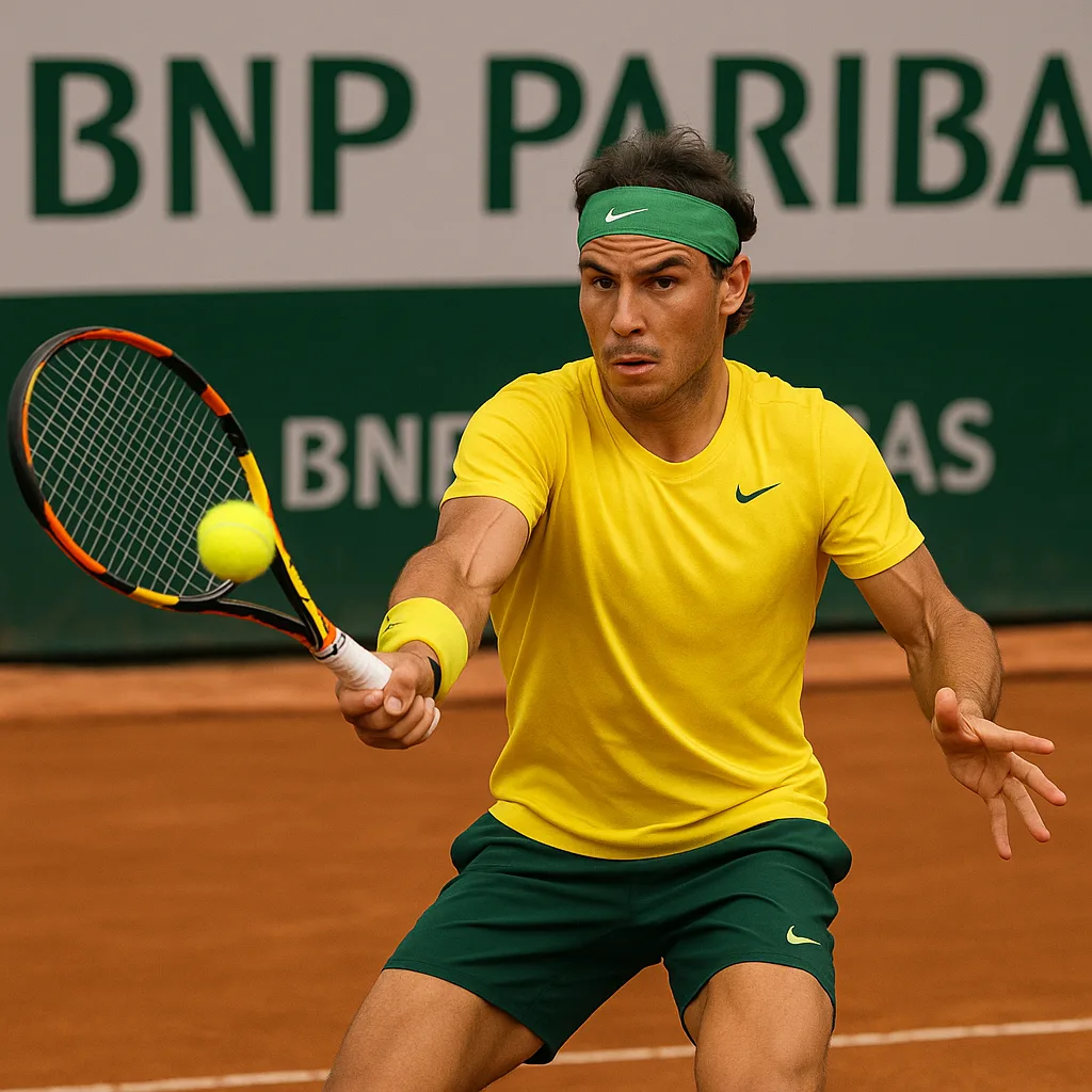 Tennis Player Wearing a Yellow Shirt
