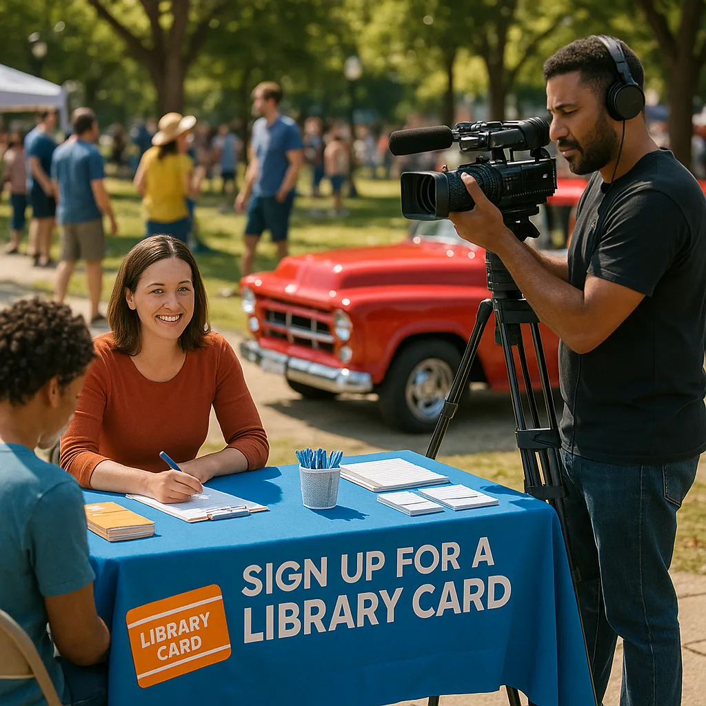 Public Outdoor Event with a Table