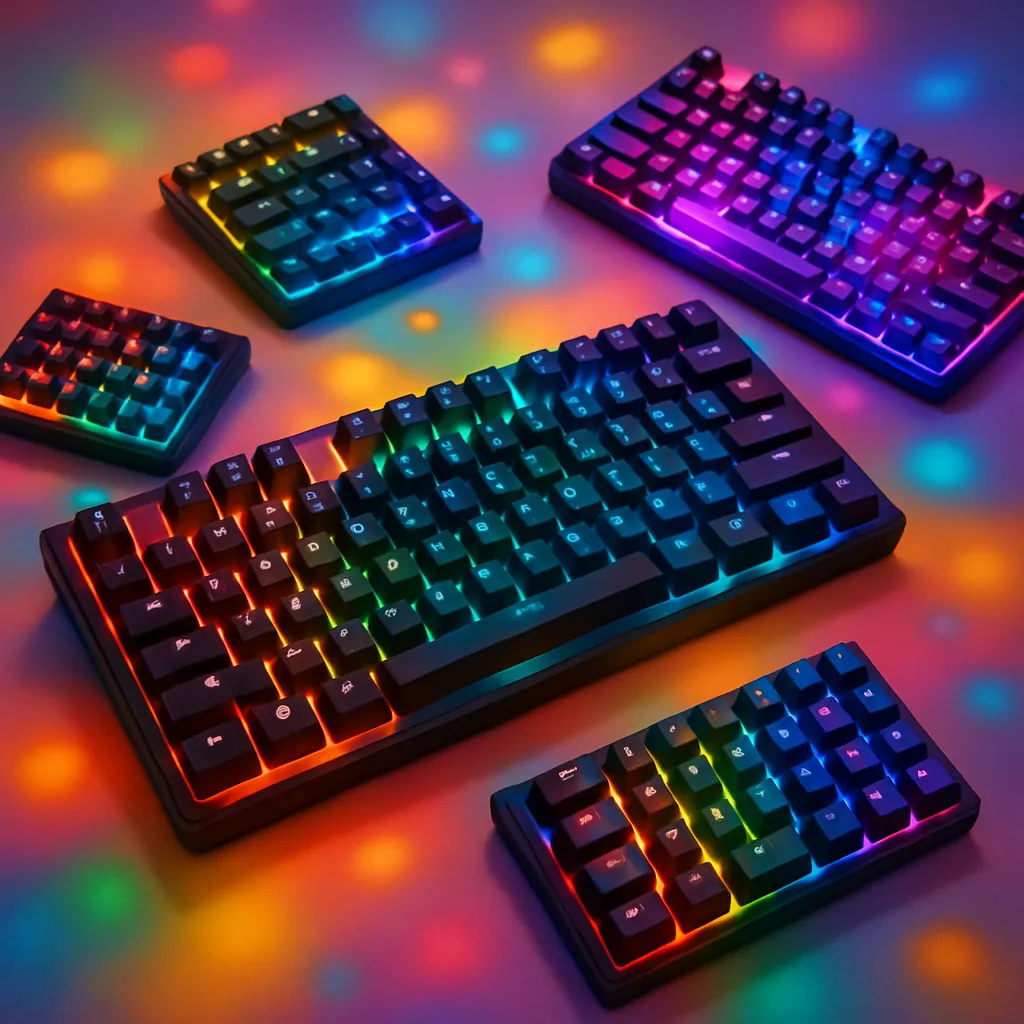 Lively Depiction Showcasing an Energetic Display of Keyboards