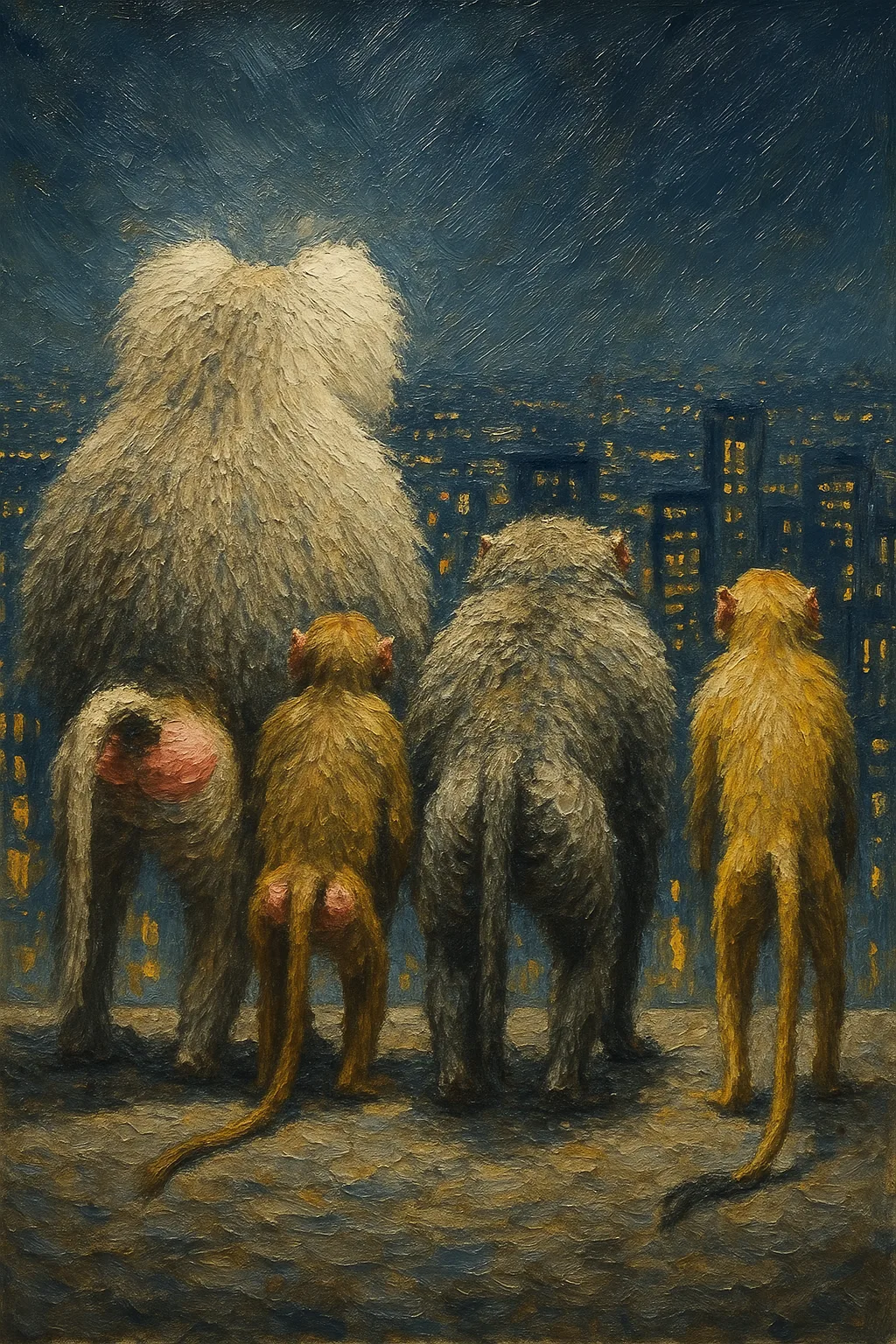 Four Baboons—a Large Dominant Male