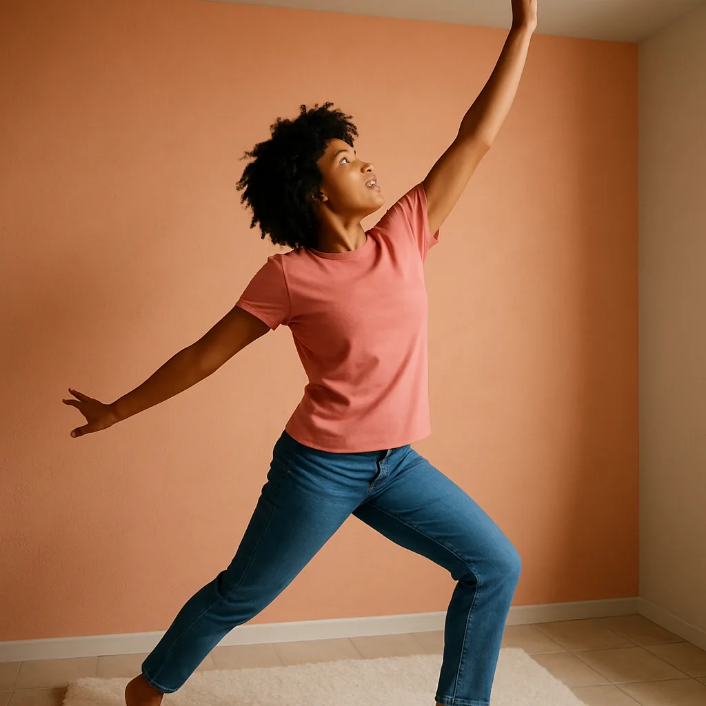 Person Strikes an Animated Stance