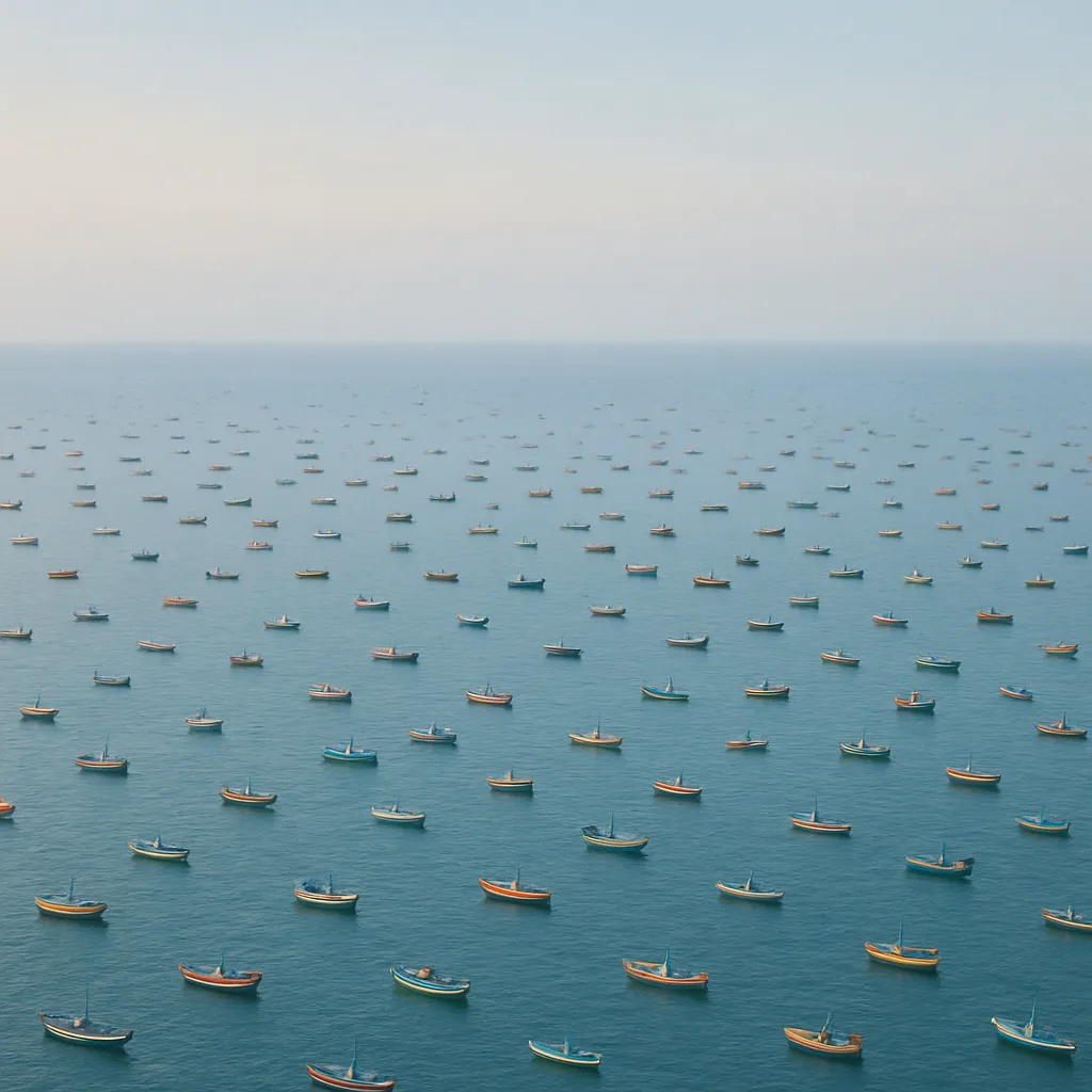 Vast Flotilla of Tiny Fishing Boats