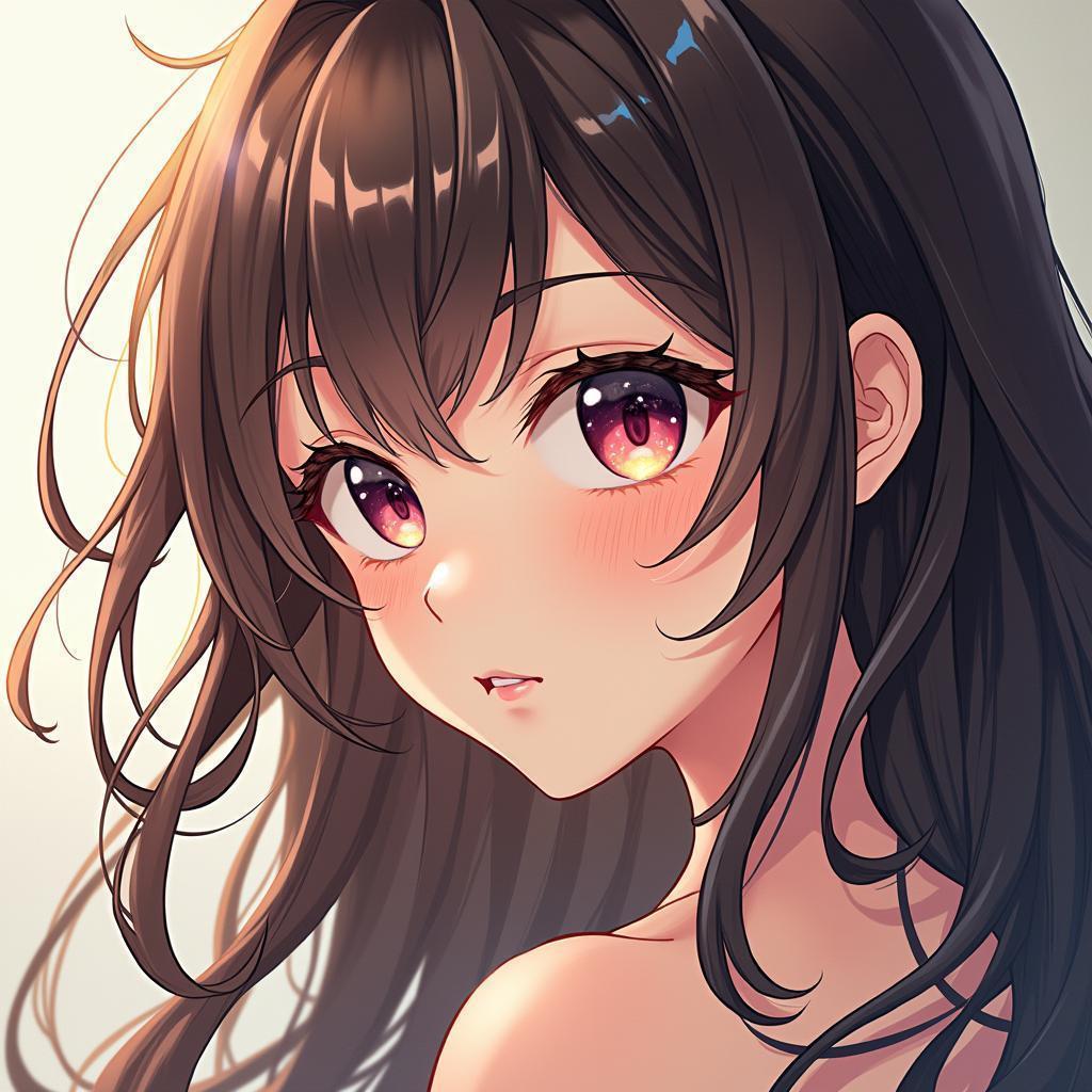 Expressive Anime Beauty With Flowing Hair