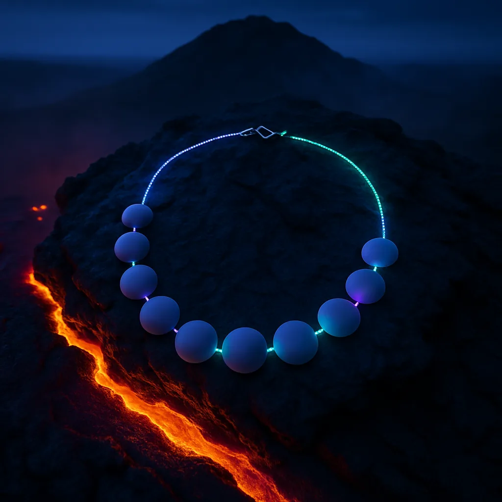 Matte Station Necklace Gleams on a Smoky